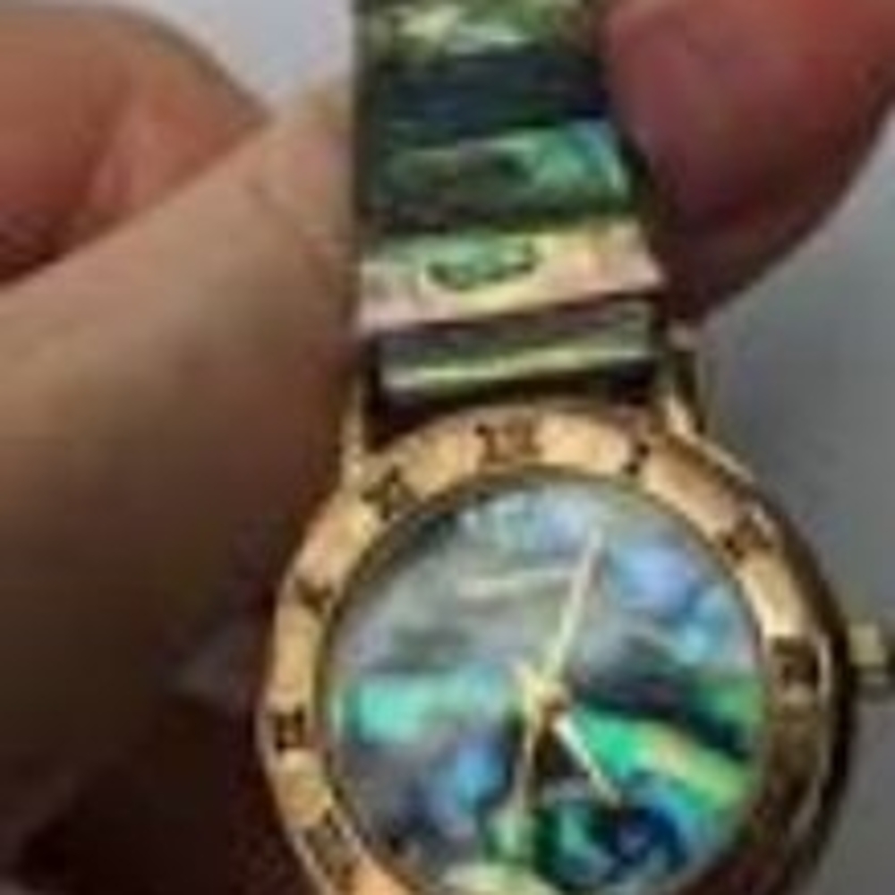 Gold and Green Women's Watch